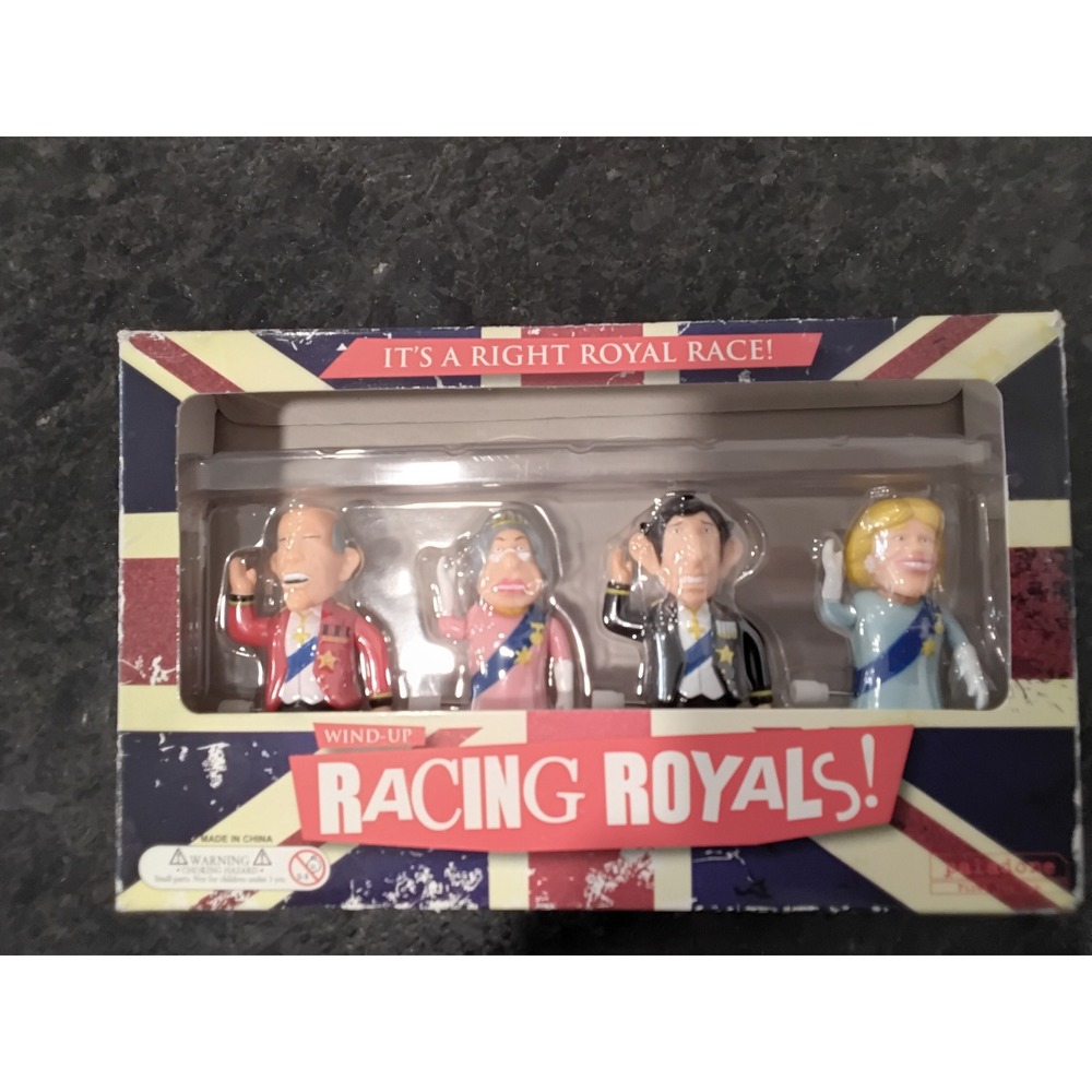 Paladone Wind-Up Racing Royals 4-Piece Figurine Set British Royal Family Novelty